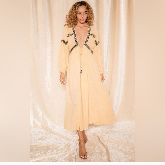 Anthropologie by RAGA Montana Plunge Maxi Dress. - Picture 1 of 6